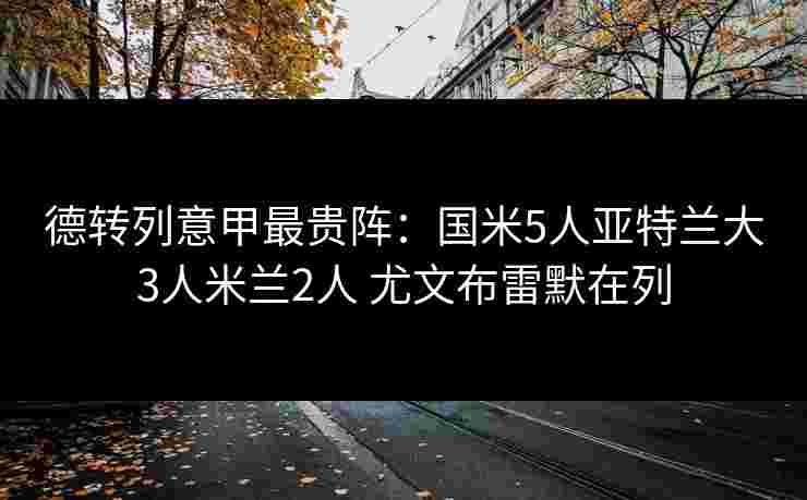 德转列意甲最贵阵：国米5人亚特兰大3人米兰2人 尤文布雷默在列