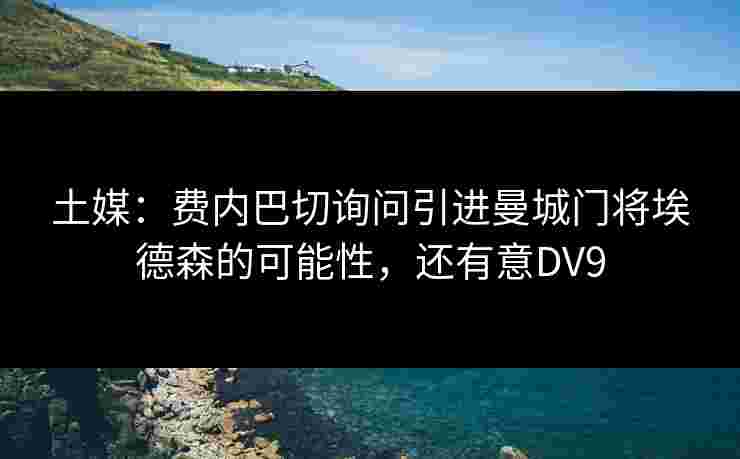土媒：费内巴切询问引进曼城门将埃德森的可能性，还有意DV9
